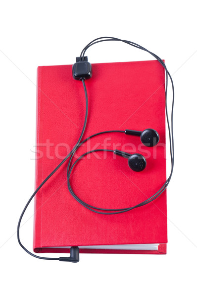 Audio book with headphones isolated on white background. Stock photo © borysshevchuk