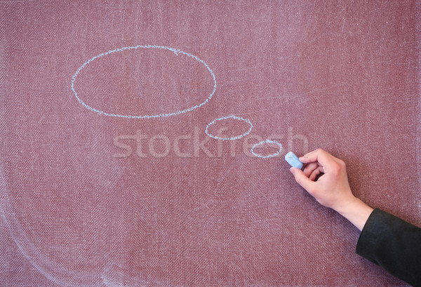 Stock photo: Chalk board with painted ovals.