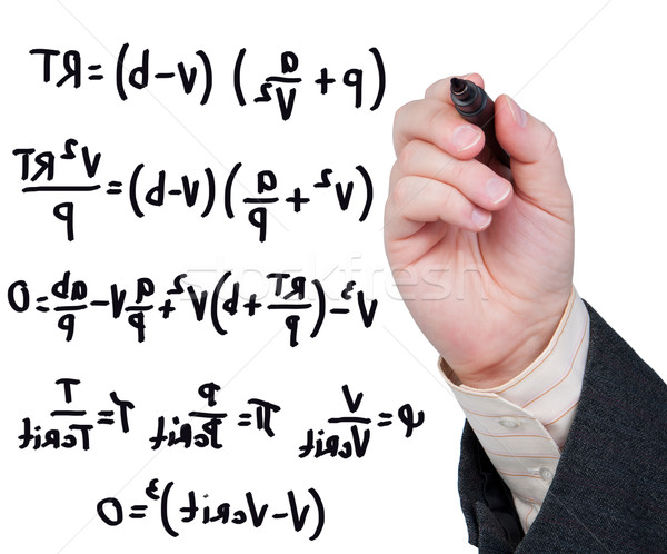 Equations written in marker on glass. Stock photo © borysshevchuk