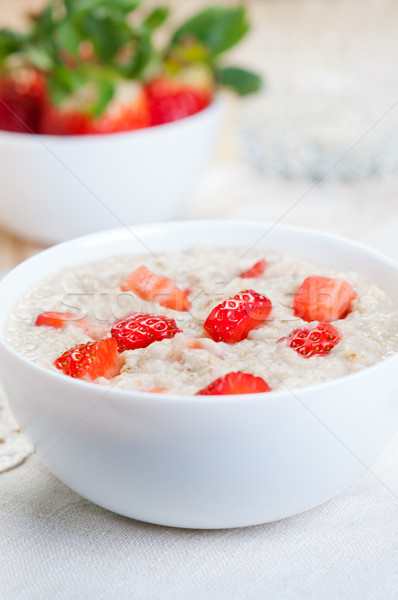 Breakfast Cereal With Strawberries Stock photo © borysshevchuk