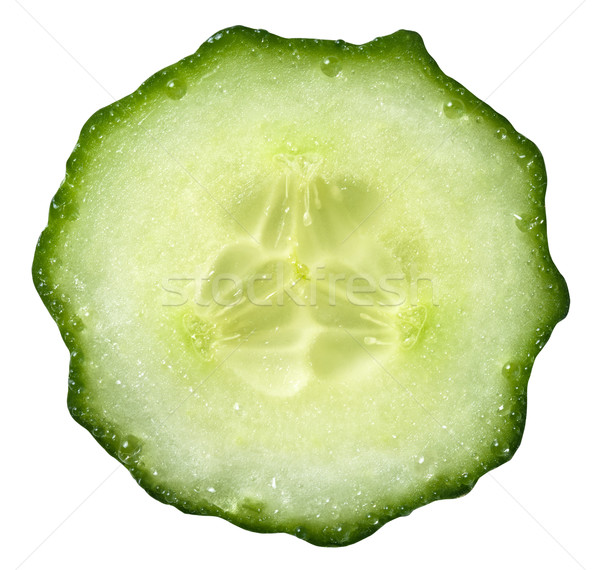 Stockfoto: Komkommer · plakje · vers · geïsoleerd · witte · groene