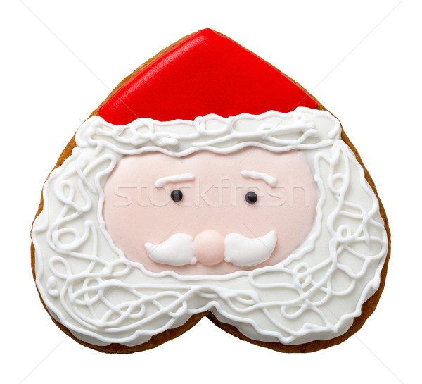 Stockfoto: Christmas · peperkoek · cookie · geïsoleerd · witte · kerstman