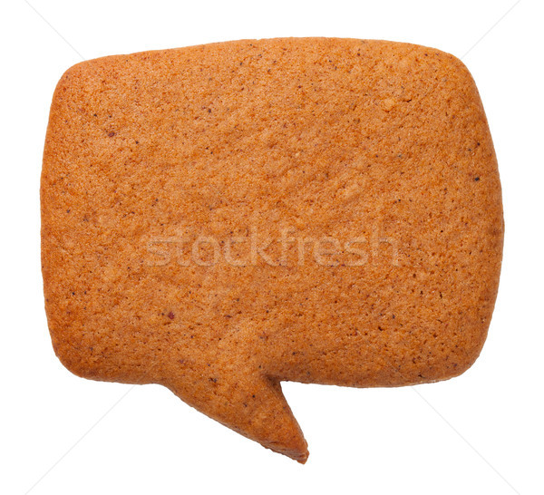 Lebkuchen Sprechblase Cookie isoliert weiß top Stock foto © Bozena_Fulawka