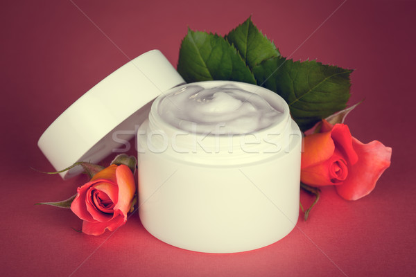 Krém rózsák arckrém rózsaszín szépségápolás háttér Stock fotó © Bozena_Fulawka