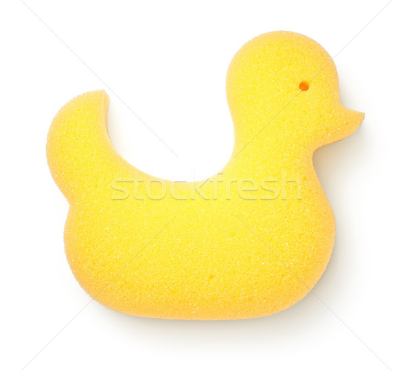 [[stock_photo]]: éponge · isolé · blanche · jaune · canard · haut