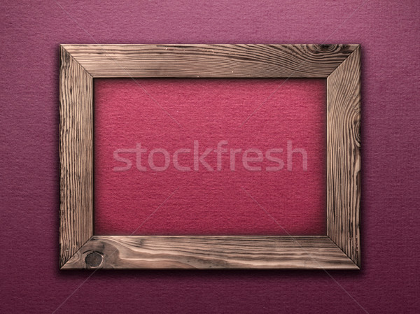 Marco de madera edad vacío dentro púrpura pared Foto stock © Bozena_Fulawka