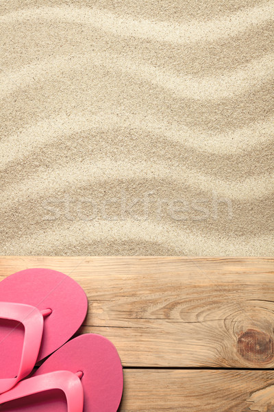 Stockfoto: Zomer · roze · zandstrand · natuur · zee