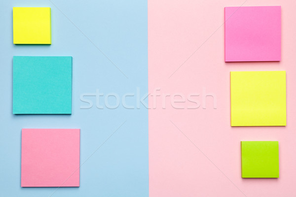 Colorido notas adhesivas pastel mínimo estilo espacio de la copia Foto stock © Bozena_Fulawka