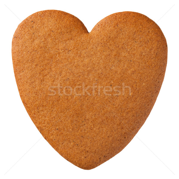 Pan de jengibre corazón cookie aislado blanco superior Foto stock © Bozena_Fulawka