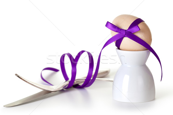 Pascua huevo de Pascua violeta cinta blanco cubiertos Foto stock © Bozena_Fulawka