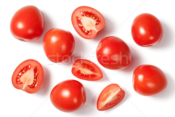 Frischen Pflaume Tomaten weiß natürlichen Schatten Stock foto © Bozena_Fulawka