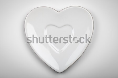 Cuore piatto forma bianco grigio top Foto d'archivio © Bozena_Fulawka