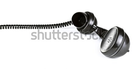 Telefon öreg fekete telefonkagyló kábel fehér Stock fotó © Bozena_Fulawka