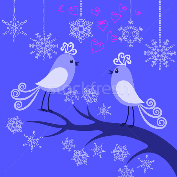 Two winter birds in love Stock photo © brahmapootra