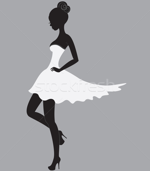 Gyönyörű lány fehér ruha fiatal gyönyörű táncos lány Stock fotó © brahmapootra