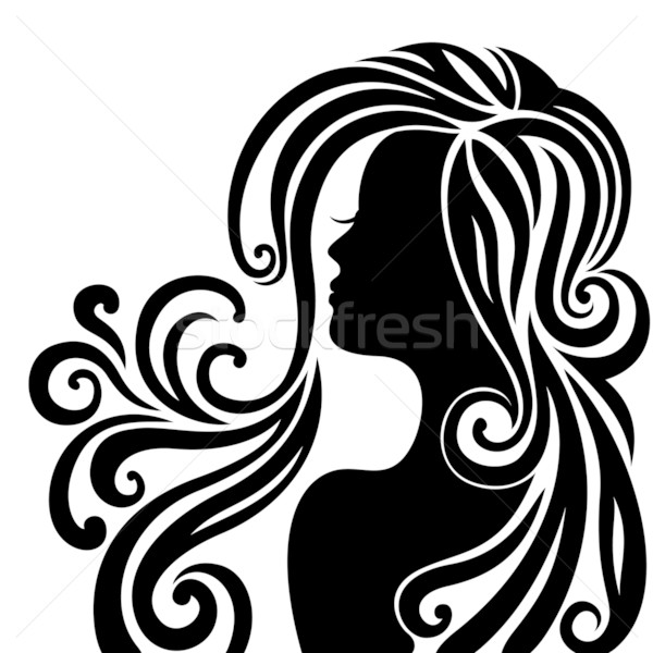 Silhouette of a beautiful young woman Stock photo © brahmapootra
