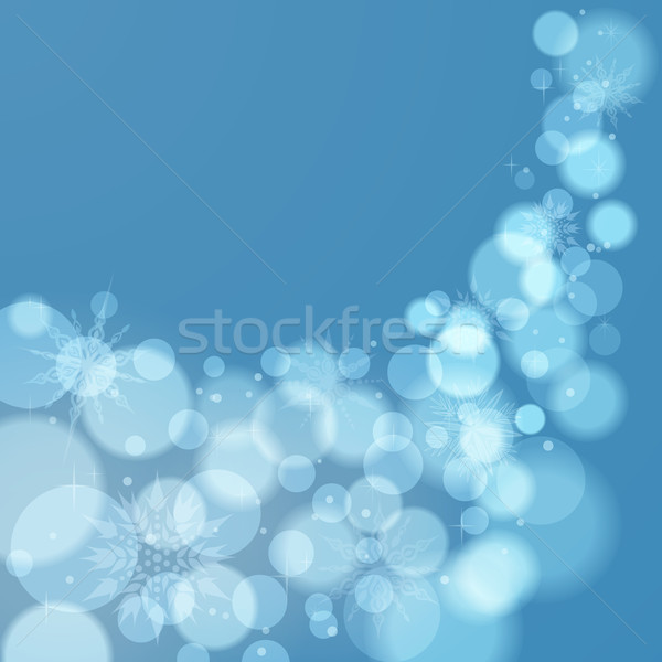 Abstrato natal flocos de neve luz azul eps10 vetor Foto stock © brahmapootra