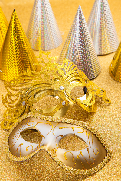 Party motive with carnival mask and party hat Stock photo © brebca