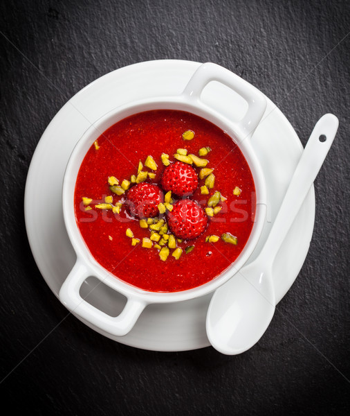 Cold strawberry soup for hot summer Stock photo © brebca