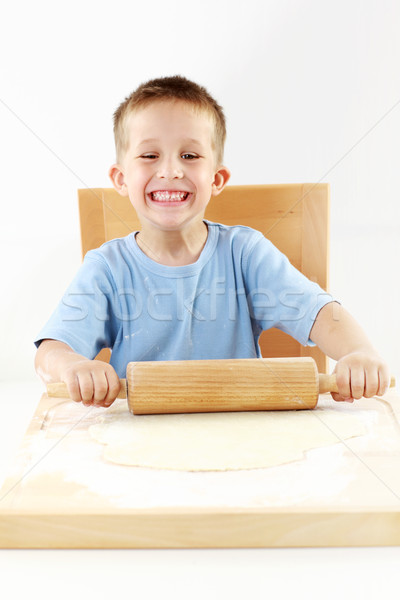 Small boy baking cookies Stock photo © brebca