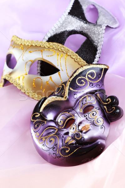 Karnaval maskeler yılbaşı yüz doğum günü hayat Stok fotoğraf © brebca