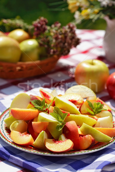 Sommer Erfrischung Freien Esszimmer Apfel Obst Stock foto © brebca