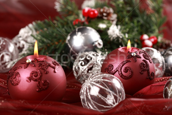 Christmas tijd stilleven kaarslicht licht kaars Stockfoto © brebca