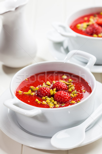 Frio morango sopa quente verão Foto stock © brebca