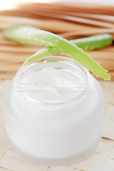 Stock foto: Sahne · Gesichtscreme · Aloe · medizinischen · Gesundheit · Werbung