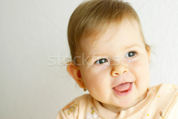 Lächelnd Baby Porträt cute neu geboren lachen Stock foto © brebca