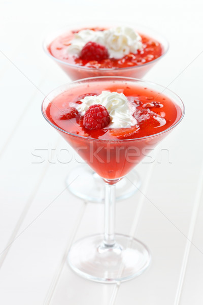 Strawberry jelly with cream Stock photo © brebca