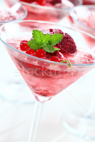 Summer cocktail with champagne and sorbet Stock photo © brebca