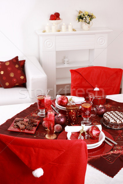 Place setting for Christmas Stock photo © brebca