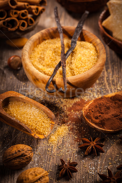 Ingredientes temperos natal bolinhos madeira Foto stock © brebca