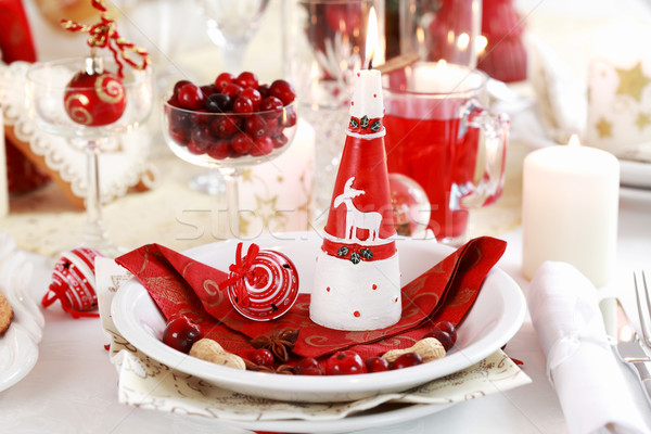 Table setting for Christmas Stock photo © brebca