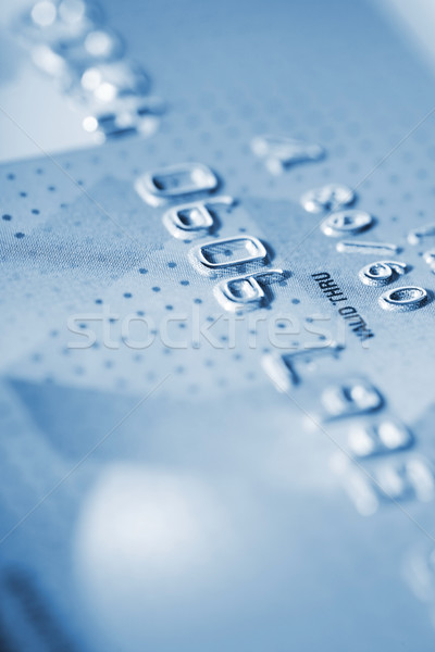 Cartão de crédito pormenor azul negócio financiar compras Foto stock © brebca