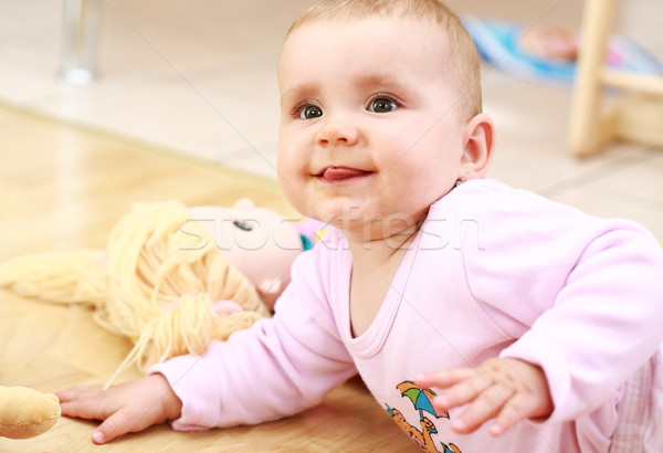 Stockfoto: Portret · cute · baby · spelen · speelgoed · meisje