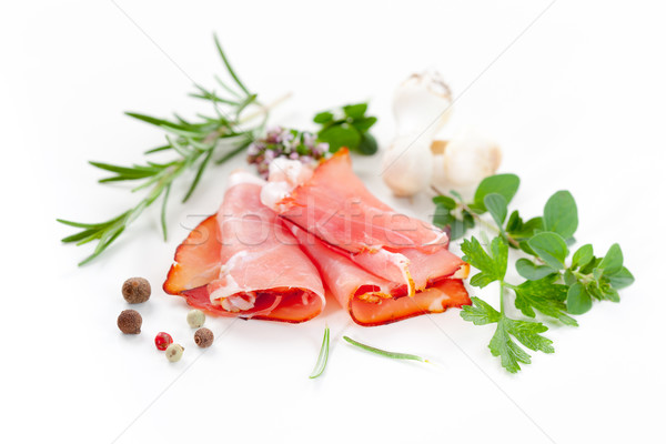 Tradycyjny prosciutto zioła pikantny żywności czerwony Zdjęcia stock © brebca