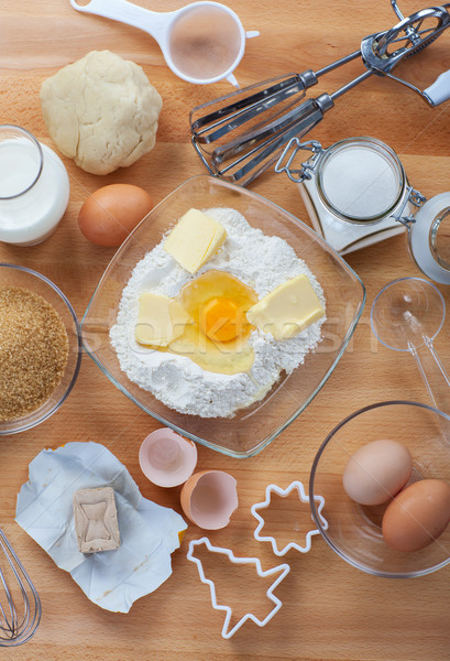 Baking ingredients for cake and cookies Stock photo © brebca