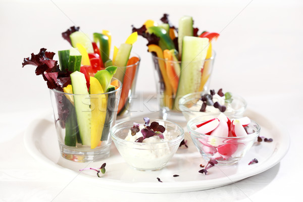Zöldség sajt felszolgált üveg vendéglátás étterem Stock fotó © brebca