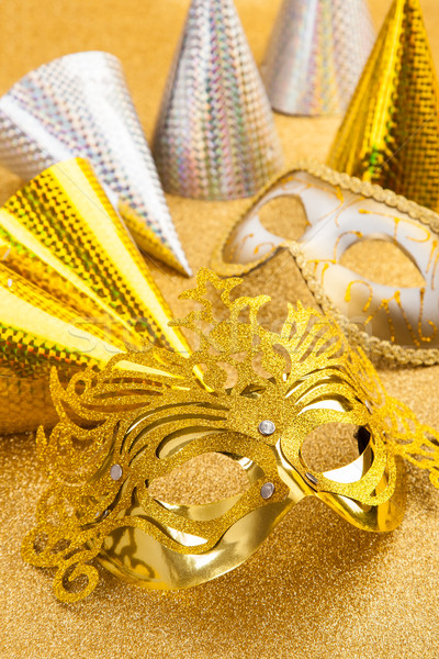 Party motive with carnival mask and party hat Stock photo © brebca