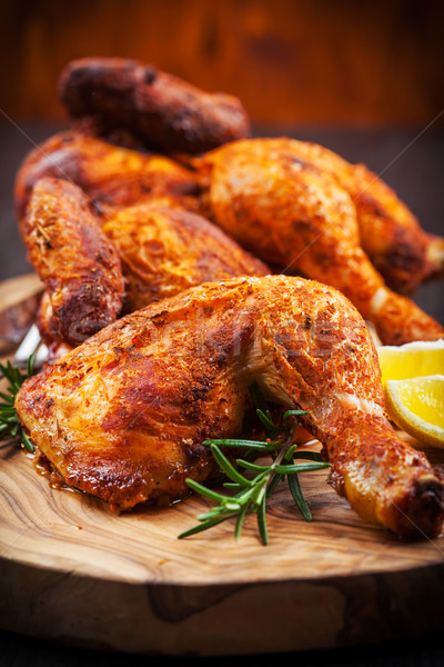 Stock photo: Baked chicken with herbs