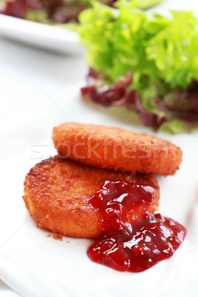 Baked Camembert with Cranberry Sauce Stock photo © brebca