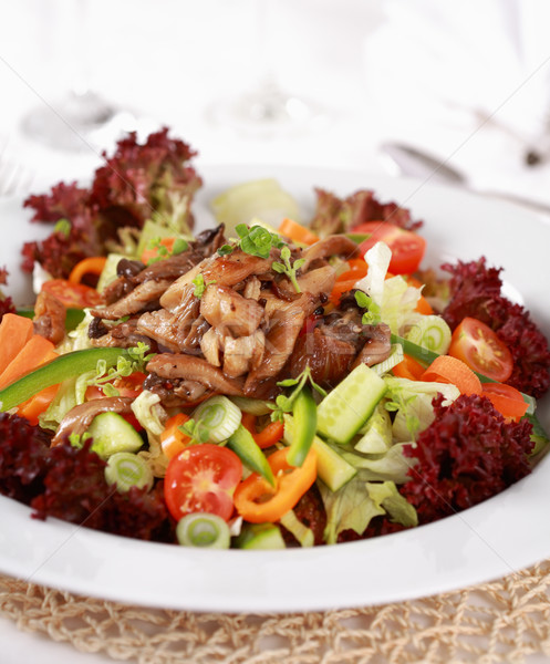 Vegetable salad with oyster mushroom Stock photo © brebca