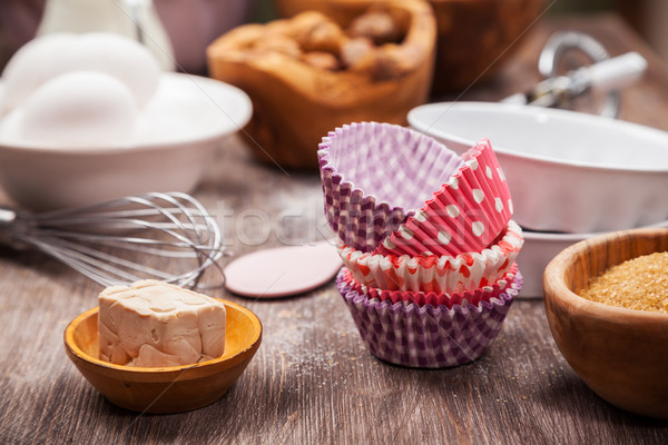 Baking utensils and ingredients Stock photo © brebca