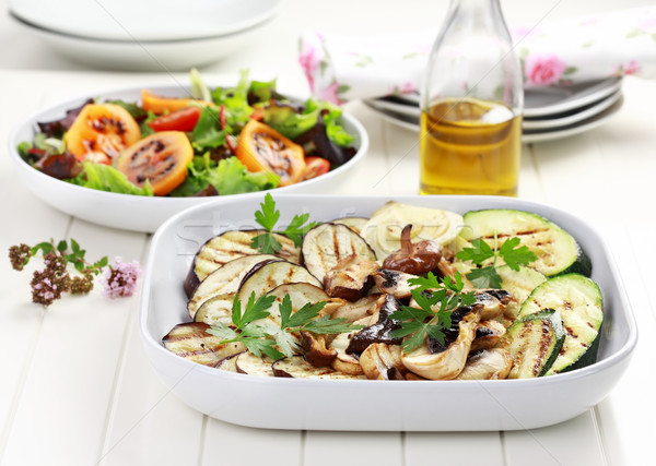 Grilled vegetables and salad with tamarillos Stock photo © brebca