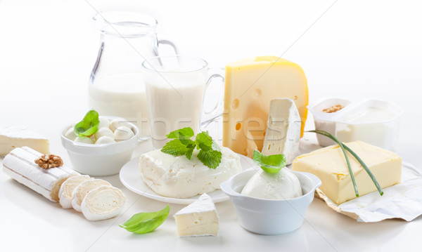 Stock fotó: Válogatás · tejtermékek · fehér · étel · üveg · konyha
