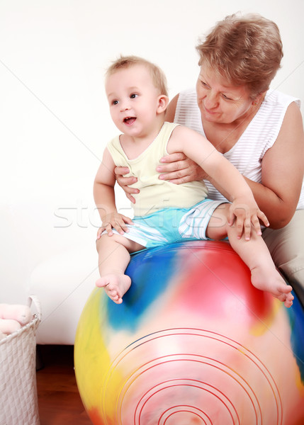 Stock photo: Playing with gymnastic ball