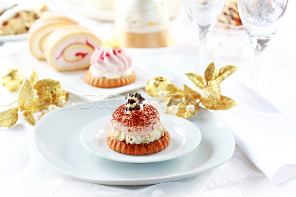 Whipped cream cakes for Christmas Stock photo © brebca