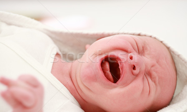 Foto stock: Retrato · llorando · bebé · ninos · nino · emoción